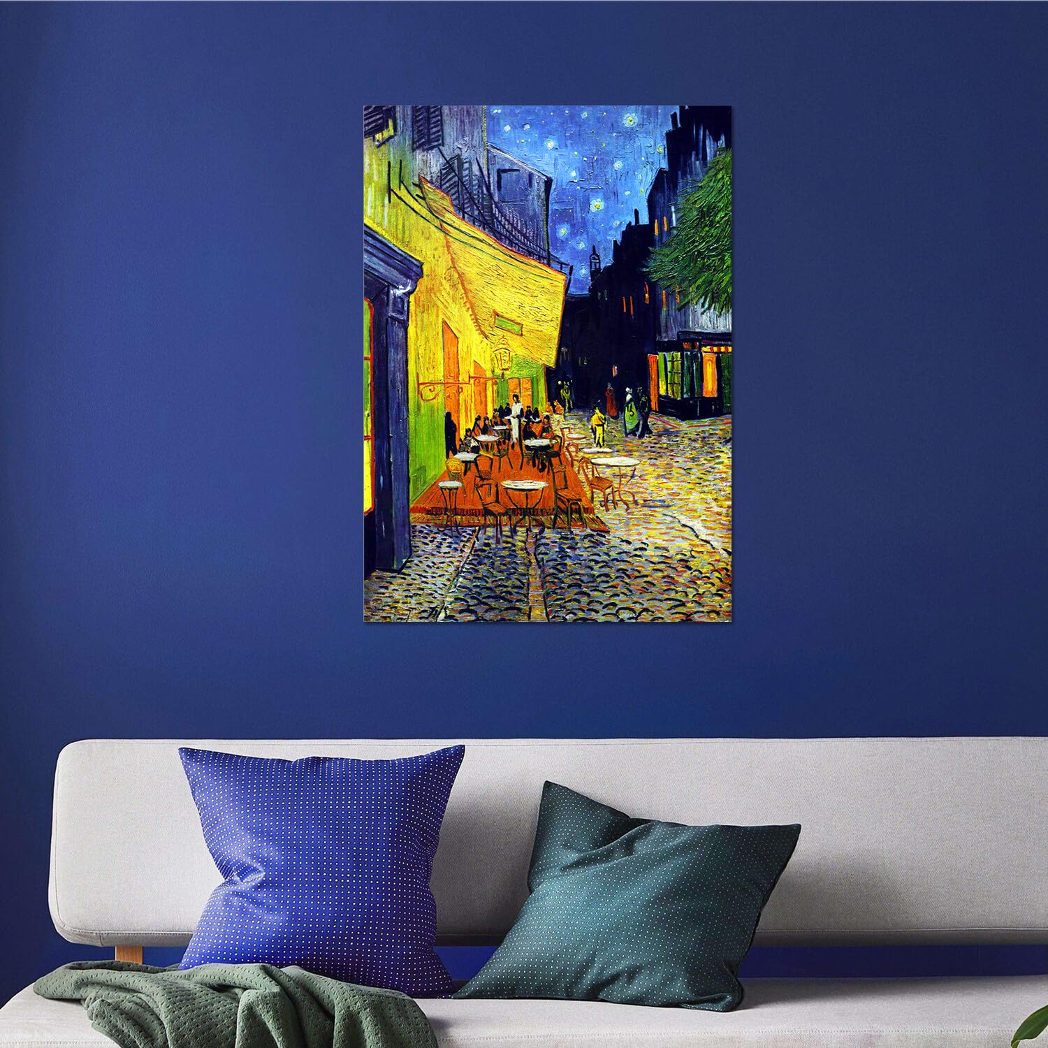 Giallobus - Quadro - Vincent Van Gogh - Terrazza di un caffè di notte - Vetro acrilico - 70x100 - Pronto da appendere - Quadri moderni per la casa