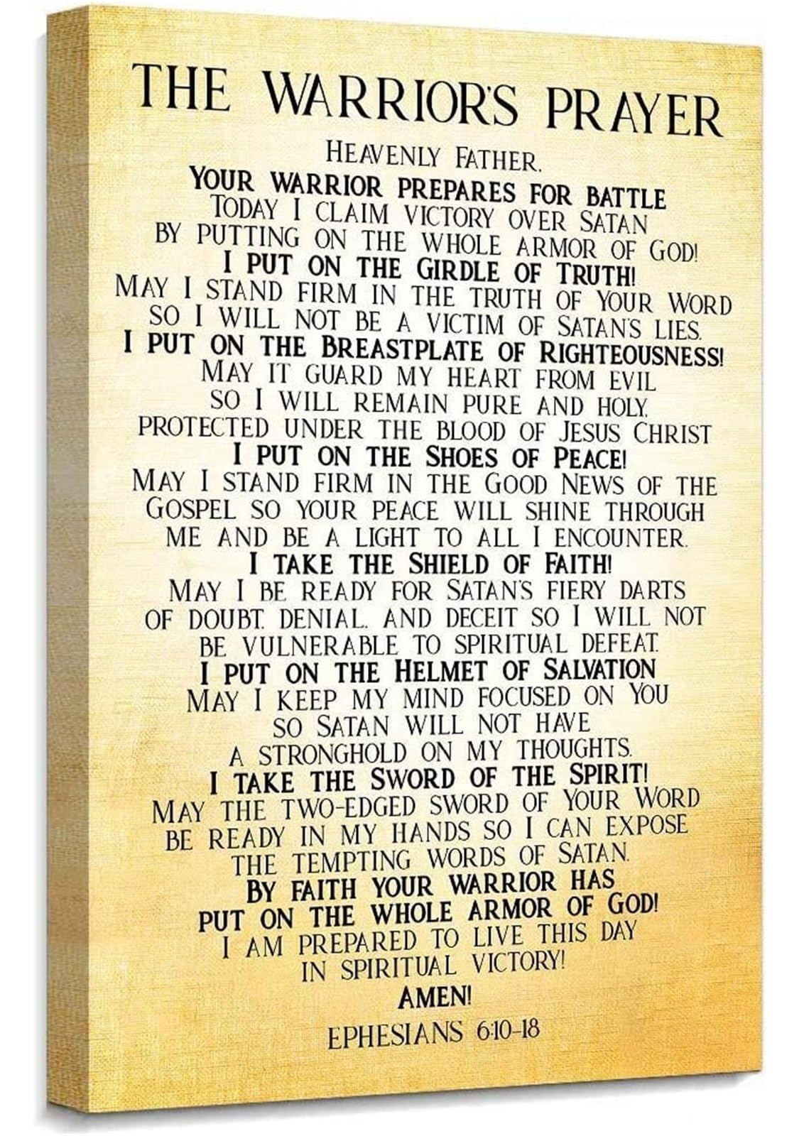 RNUMLIGH Christian Spiritual Warfare Poster - Armor of God Ephesians 6:10-18, Motivational Print for Believers(Unframed,08x12inch(20x30cm))