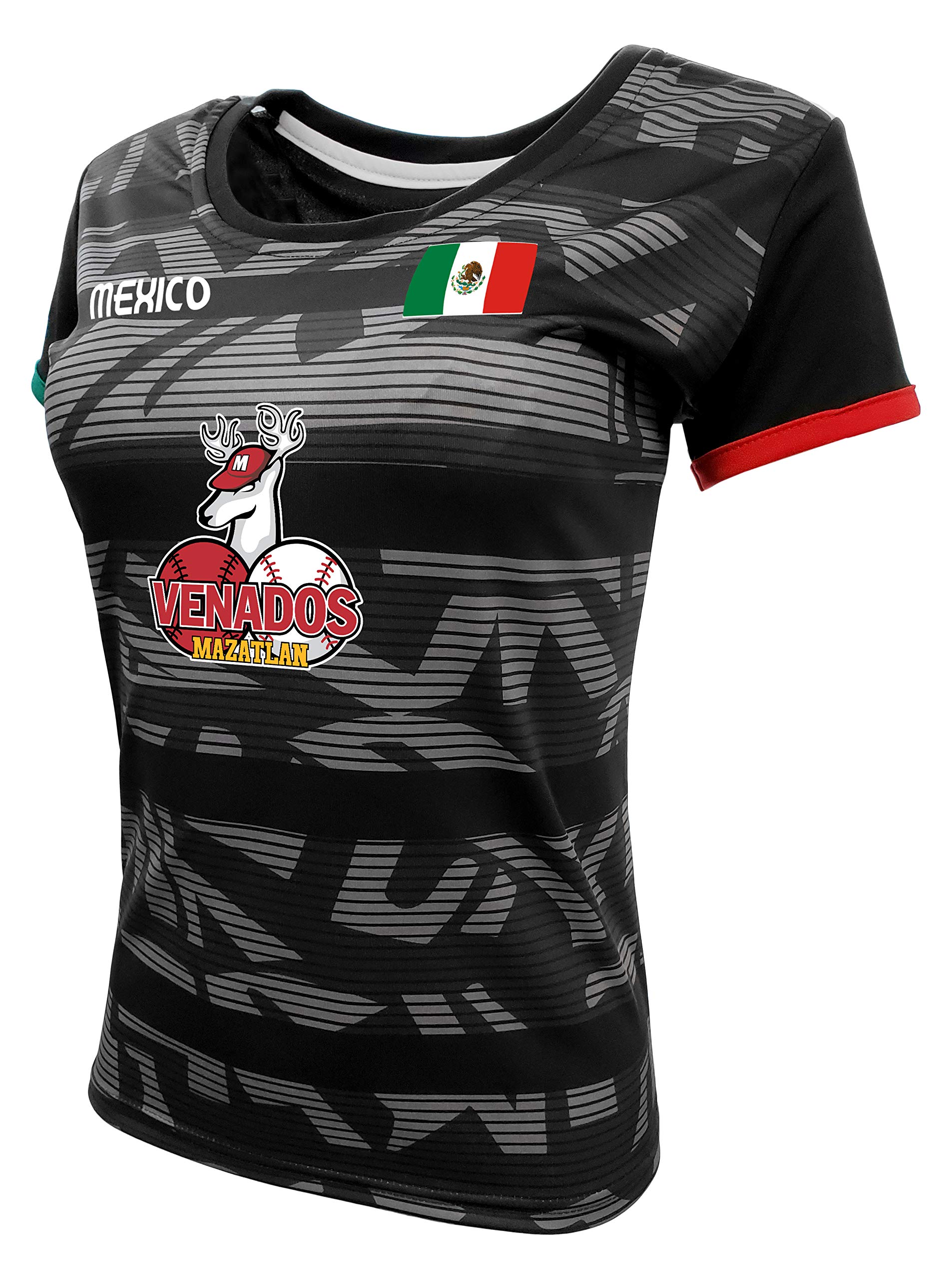 Women Jersey Mexico Venados de Mazatlan 100% Polyester Black/Grey (Small)