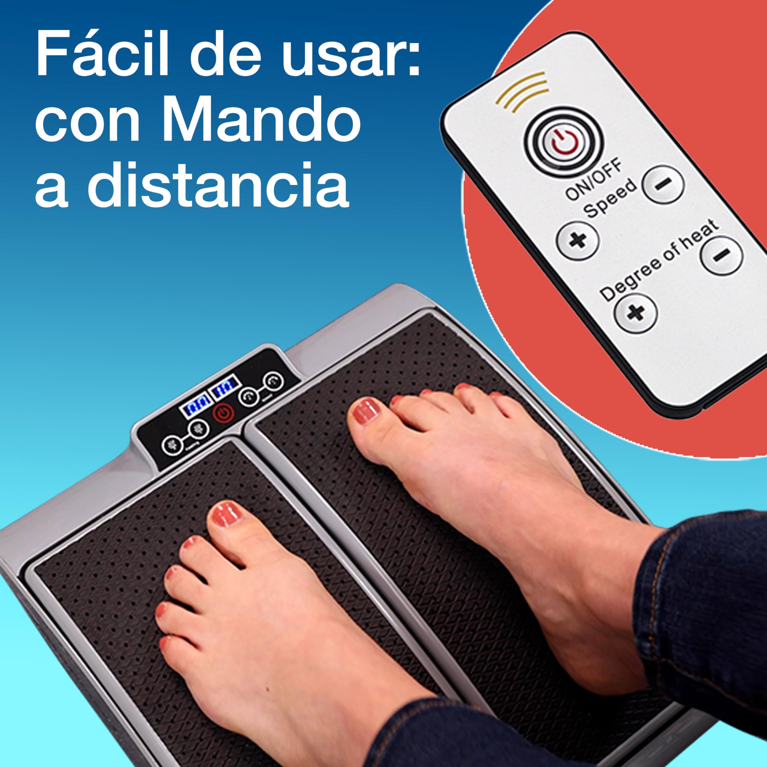 MOTION CISER: Simulador de pasos, Masaje pies/piernas y Termoterapia. Relax + Ejercicio: mueve las piernas como al caminar. Mando a distancia. Portátil.