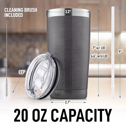 Miniatura 71 de Zulay - Taza de café aislada de 12 onzas con tapa, taza de campamento de acero inoxidable con asa, taza aislada al vacío de doble pared Duracoated