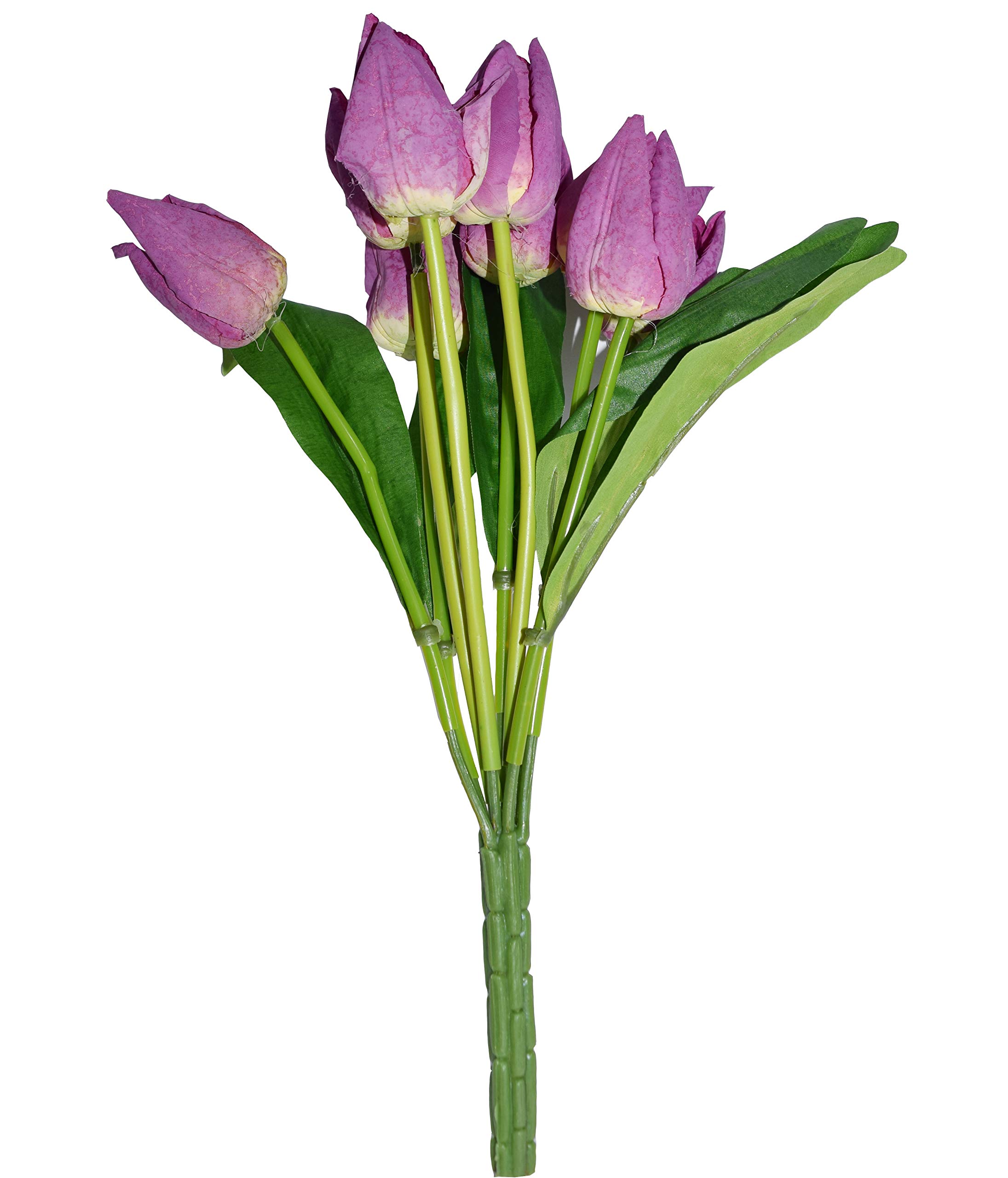 Fourwalls Beautiful Artificial Tulip Flower Bunch for Home décor (40 cm Tall, 9 Heads, Purple)