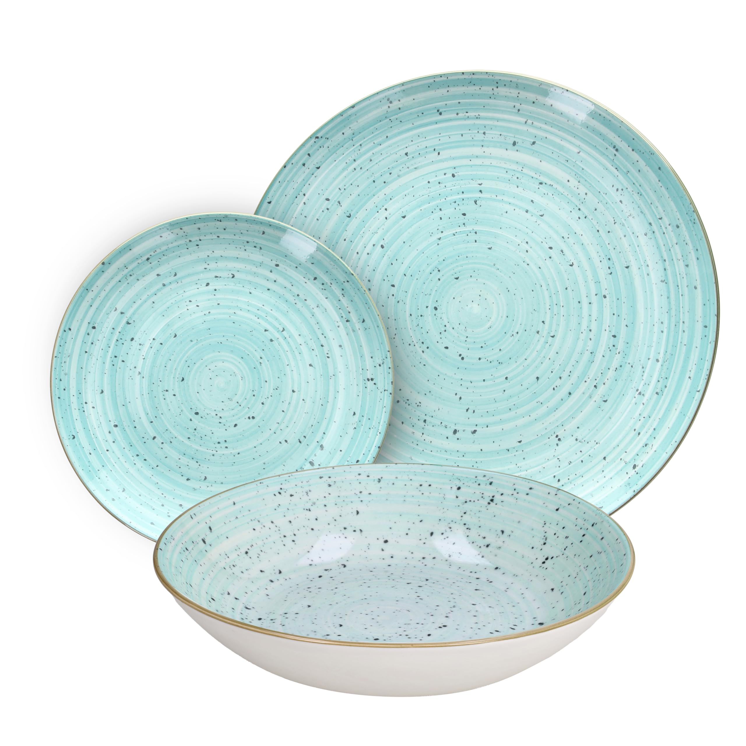 Tognana Pepper Bamboo, Servicio de platos 18 piezas para 6 personas, Porcelana, Verde