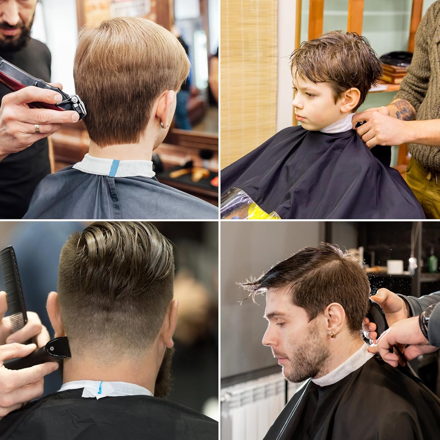 NICEMOVIC 40 Rolls Disposable Barber Paper Neck Strips Bulk Barber Accessories, Professional Barber Supplies Stretchy Paper Neck Strips for Salon Haircut Styling