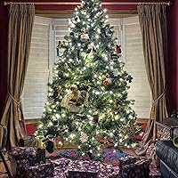 Vista 24 de RUICHEN Guirnalda de luces LED con cable plateado de 99 pies, 300 luces LED con carrete, color naranja