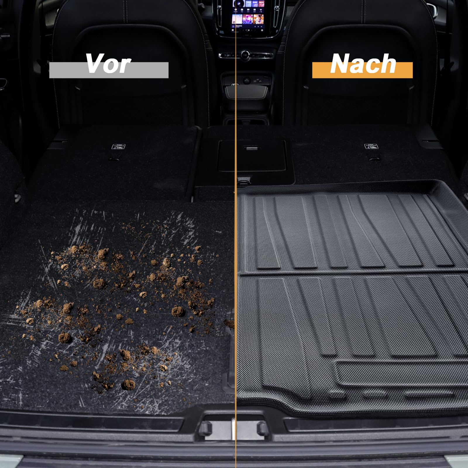 ECOZEN Mata do bagażnika 3D do Volvo XC40/C40 Recharge 2018-2025 TPE gumowa mata do bagażnika wodoodporna antypoślizgowa wysoka krawędź na każdą pogodę mata do bagażnika dla Volvo XC40
