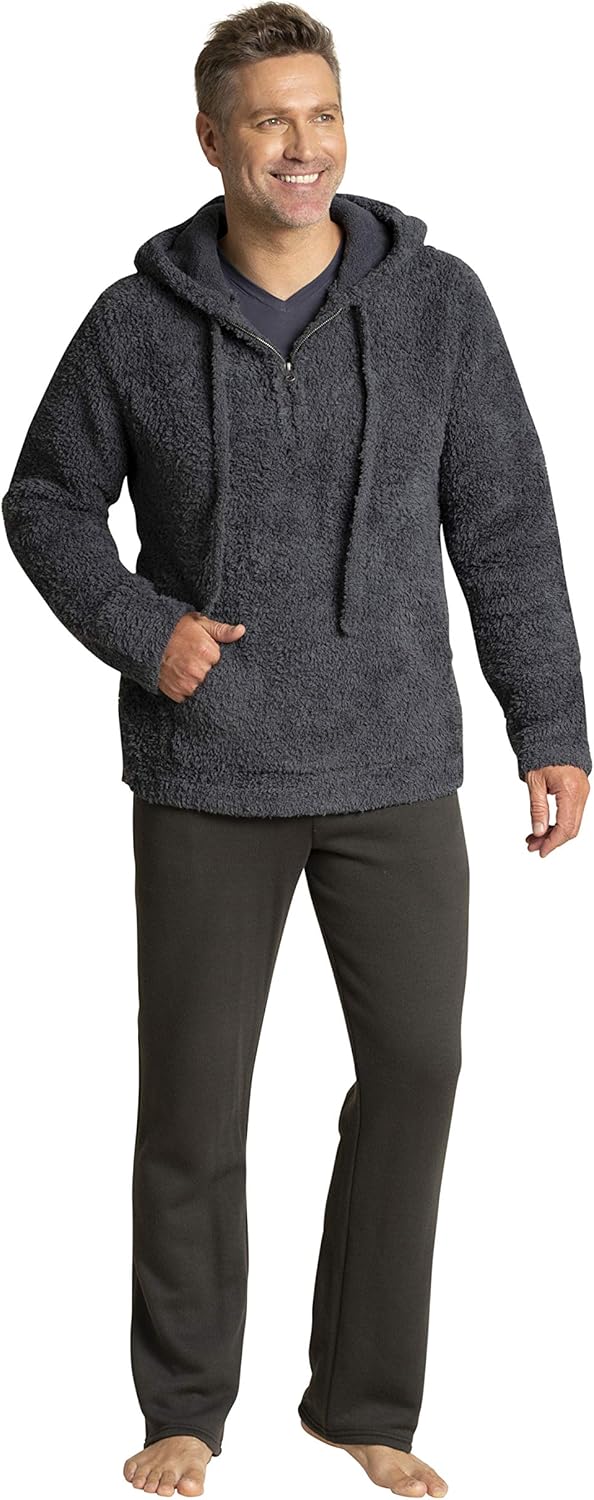 Barefoot Dreams CozyChic Men's Shearling Hoodie, Knit, Winter Clothes for Men