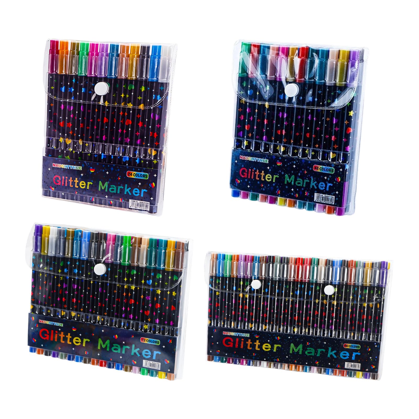 Set pennarelli glitter creativi con design a doppia estremità, penne artistiche per disegnare, schizzi e schizzi progetti dettaglio artigianale