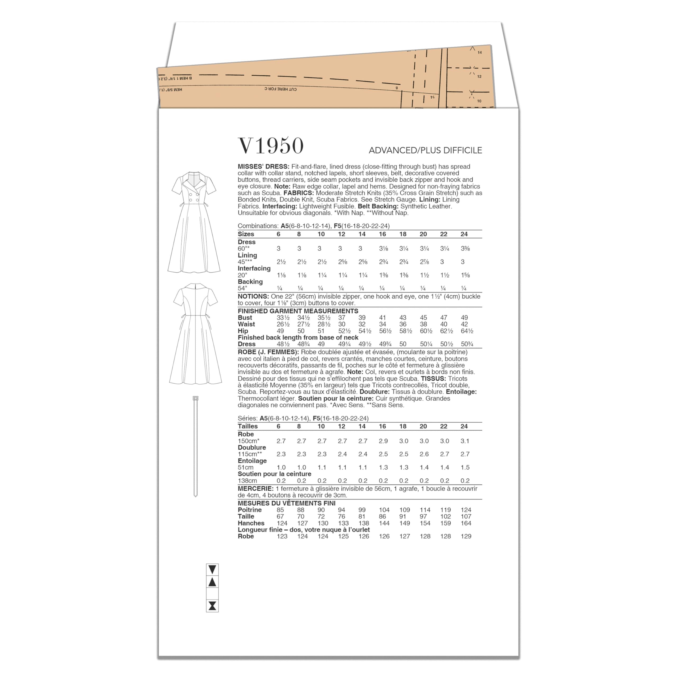 Vogue V1950A5 Misses' Dress by Badgley Mischka A5(6-8-10-12-14), Multicolour, Sizes 6-8-10-12-14 - Image 2