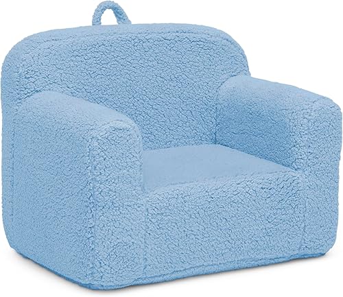Miniatura 6 de Delta Children Sherpa Cozee Chair - Silla de espuma para niños a partir de 18 meses, color azul polvo Azul polvoriento,Crema,Rosa