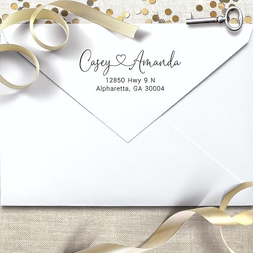 Miniatura 5 de Sello de dirección – Sello de dirección de retorno autoentintado – Tinta negra – Sello de boda personalizado para sobres de invitación