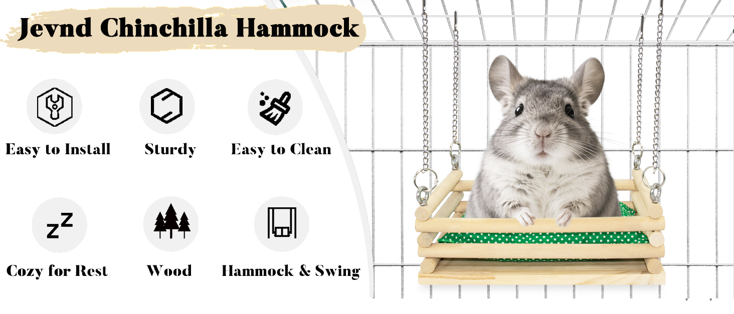 Amazon.com: Jevnd Wooden Chinchilla Hammock with Soft Mat for Cage Swing，Warm and Soft