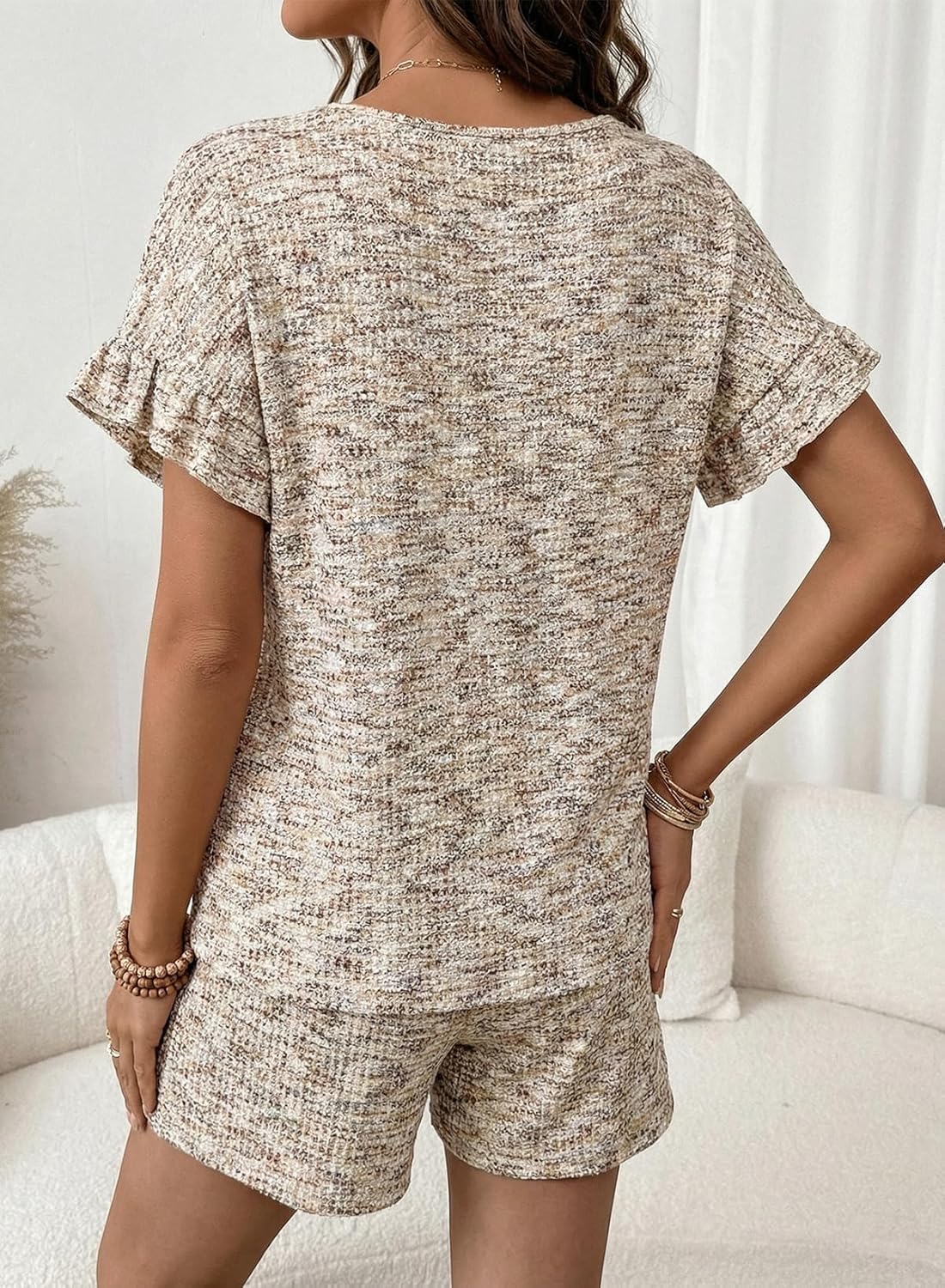 Dokotoo Women's 2 Piece Short Sleeve Outfits Casual Summer Shorts Set Lounge Matching Sets with Pockets - Image 4