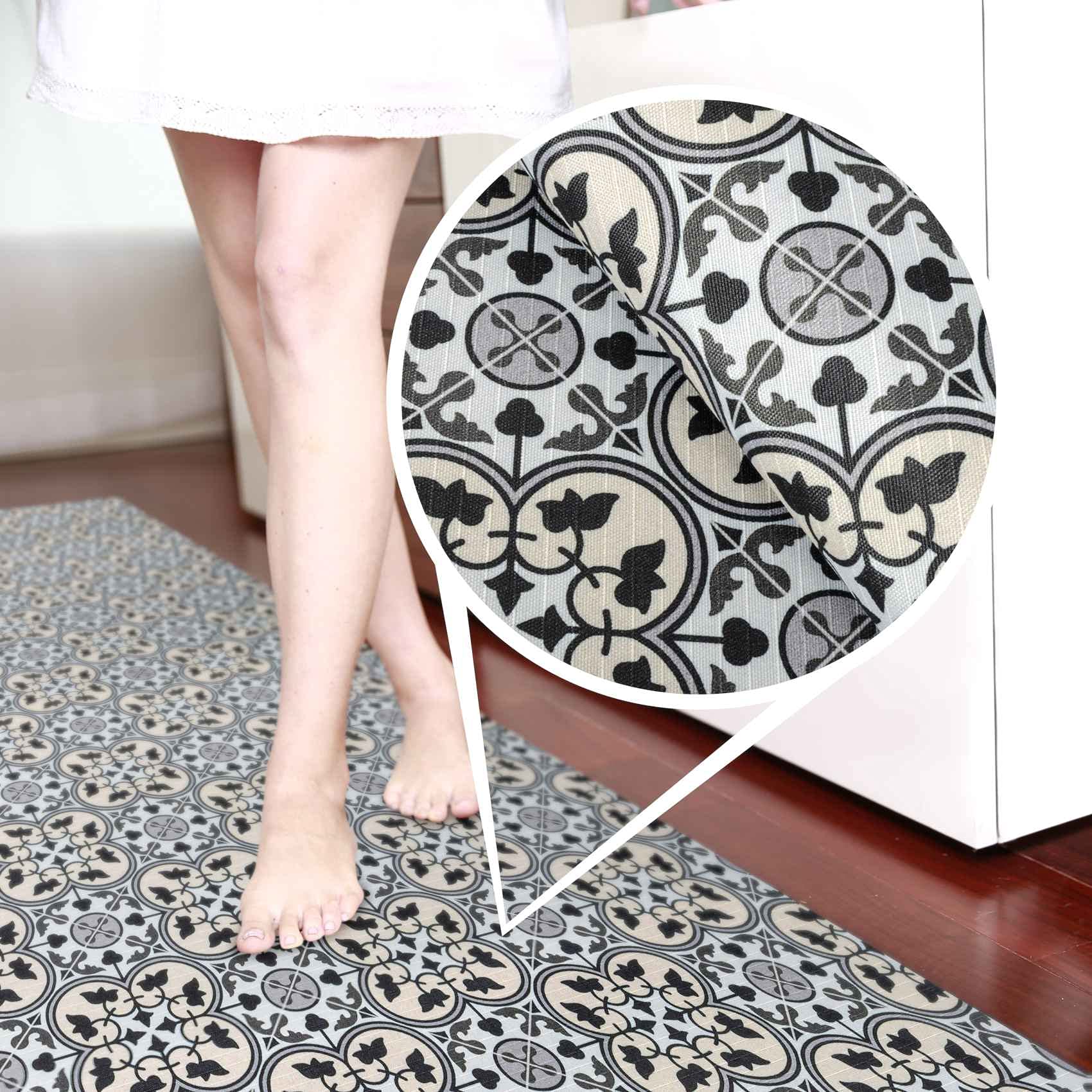 ANRO Küchenteppich Küchenläufer Teppich Läufer Küche waschbar rutschfest Liberty Abwaschbar 240 x 52cm