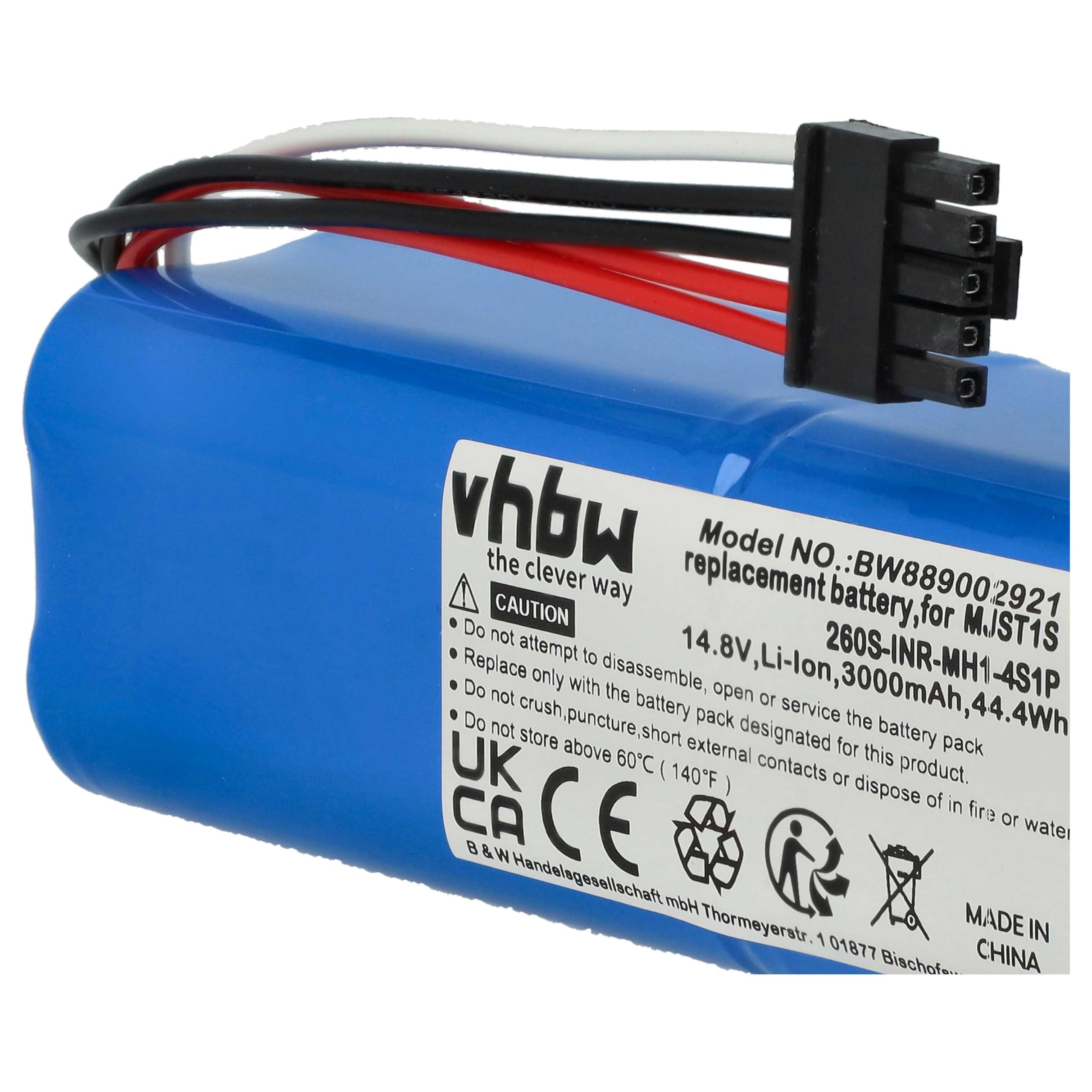 vhbw Bateria kompatybilna z Xiaomi MJST1SHW, MJST1S 2 PRO, MJST1S, MJSTS, MJSTS1, MOP 2 home cleaner (3000mAh, 14,8V, Li-Ion, bez obudowy)