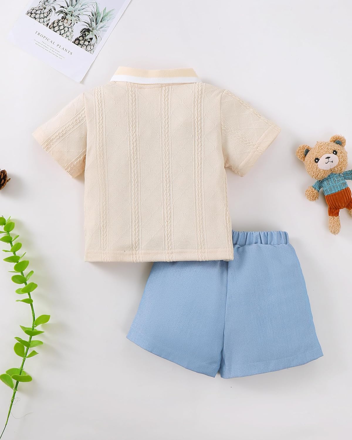 Renotemy Toddler Baby Boys Clothes Summer Outfits Polo Shirt Shorts Set 2Pcs Boys Clothing Sets 12 Month-5T - Image 5