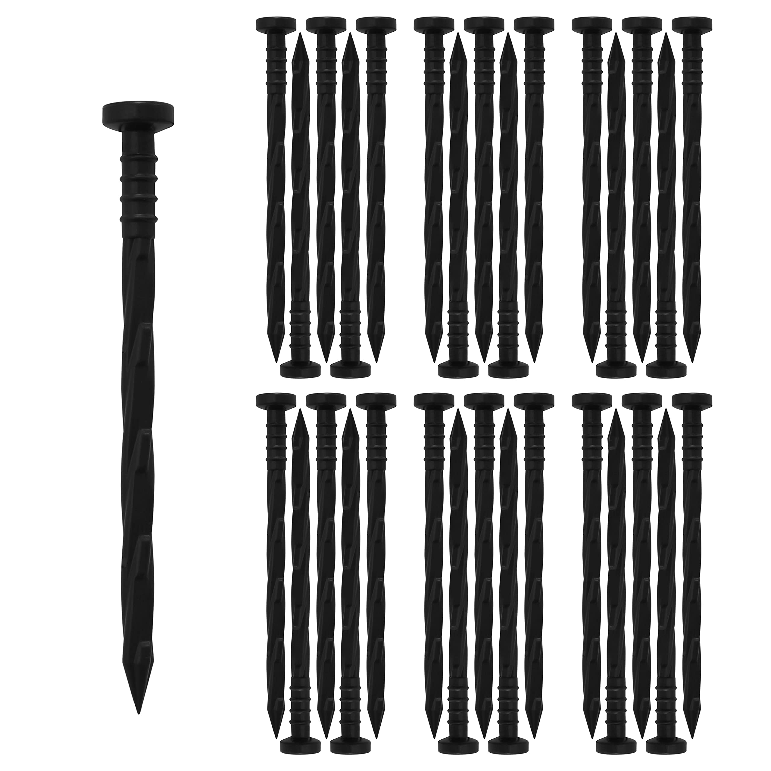 Gardzen 200 pcs Landscape Edging Anchoring Spikes, 6 inches Yard Lawn Paver Edging Stakes for Weed Barrier, Garden Fence, Artificial Turf