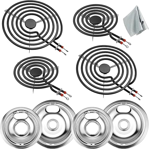 Miniatura 9 de W10196405 W10196406 - Sartenes de goteo con ranura de bloqueo y quemadores de estufa MP22ya repuesto para estufa eléctrica Whirl-pool Ama-na -