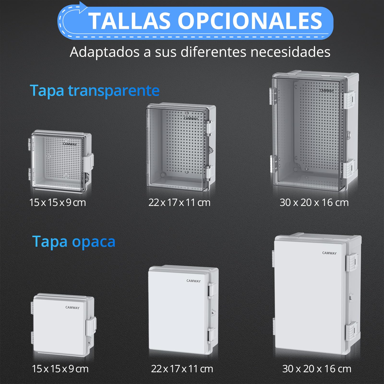 CAMWAY Caja Estanca Exterior Electrica Impermeable IP67, Cuadro Eléctrico Superficie con Carcasa Plástico ABS, Cajas de Empalmes 30 * 20 * 16cm,Blanco