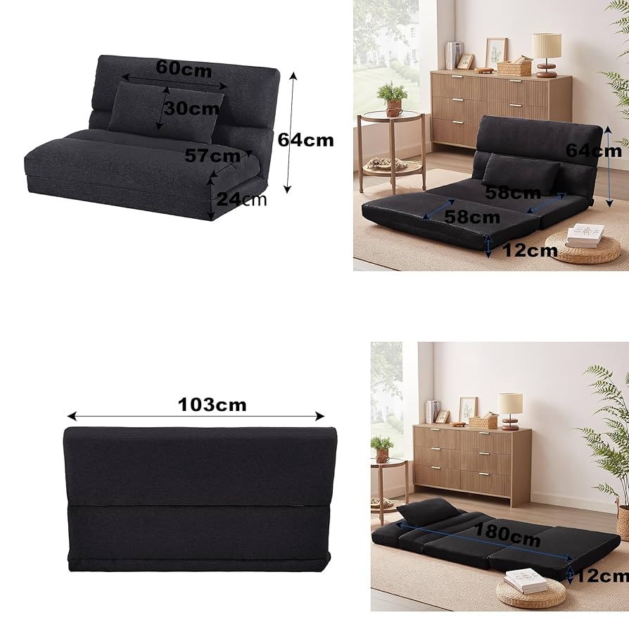 Amazon｜BNSPLY ローソファーベッド 2人掛け 折りたたみソファ