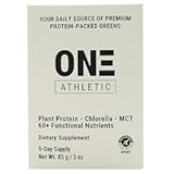 ON3 Athletic Protein Greens Supplement with chlorella, eleuthero and MCT Powder (5 Servings, Herbal)