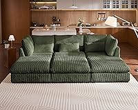 Vista 77 de Sofá modular de gran tamaño, sofá seccional de pana Cloud extra profundo con diván otomano chaise, sofá cama de chenilla esponjosa de 8 plazas