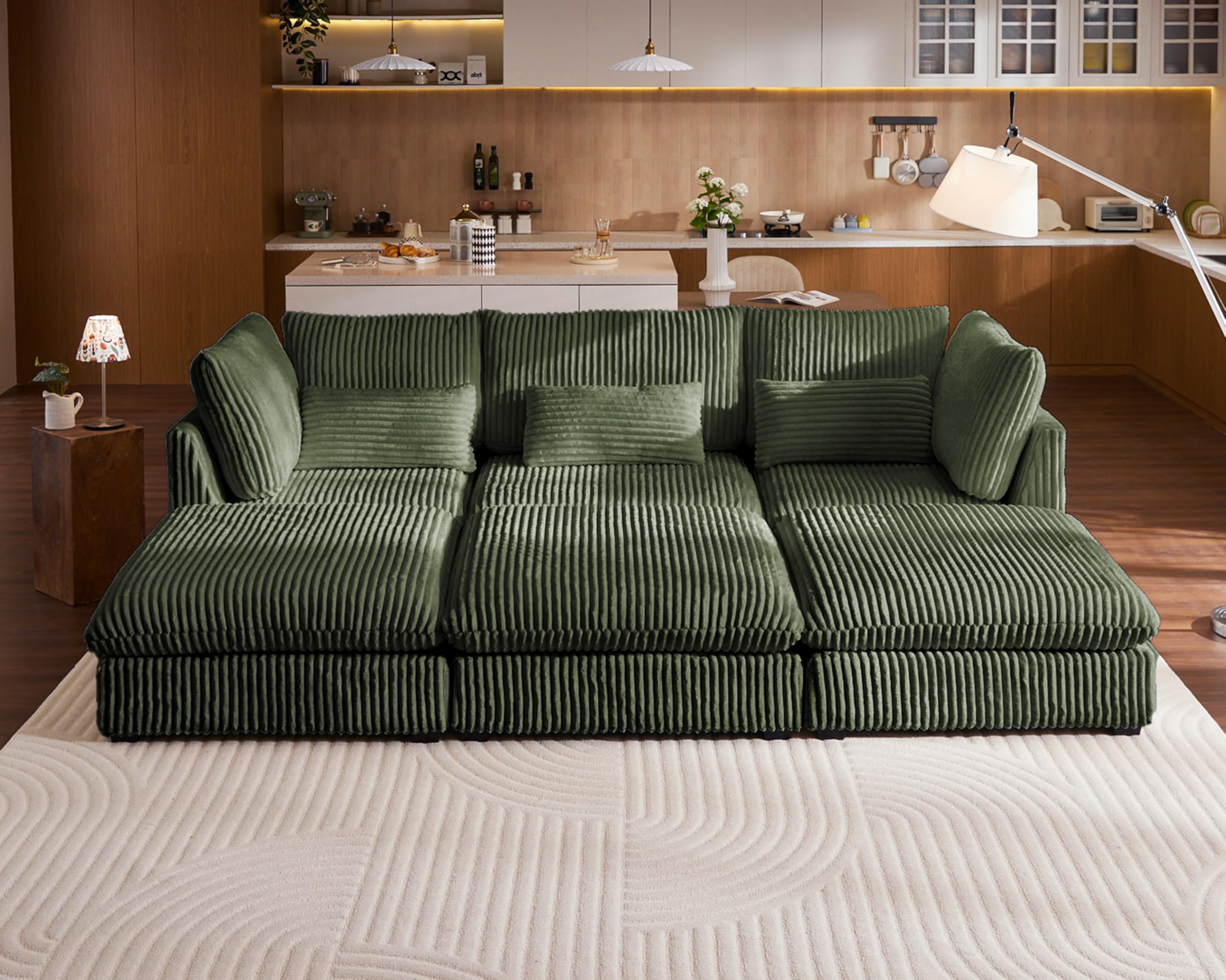 CHIC HOUSE 115 Corduroy Sectional