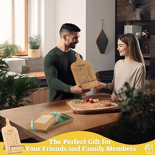 Miniatura 3 de Soporte de bambú para libros de cocina, soporte resistente para libros de cocina, soporte para libro de recetas con tabla de conversión de medidas,