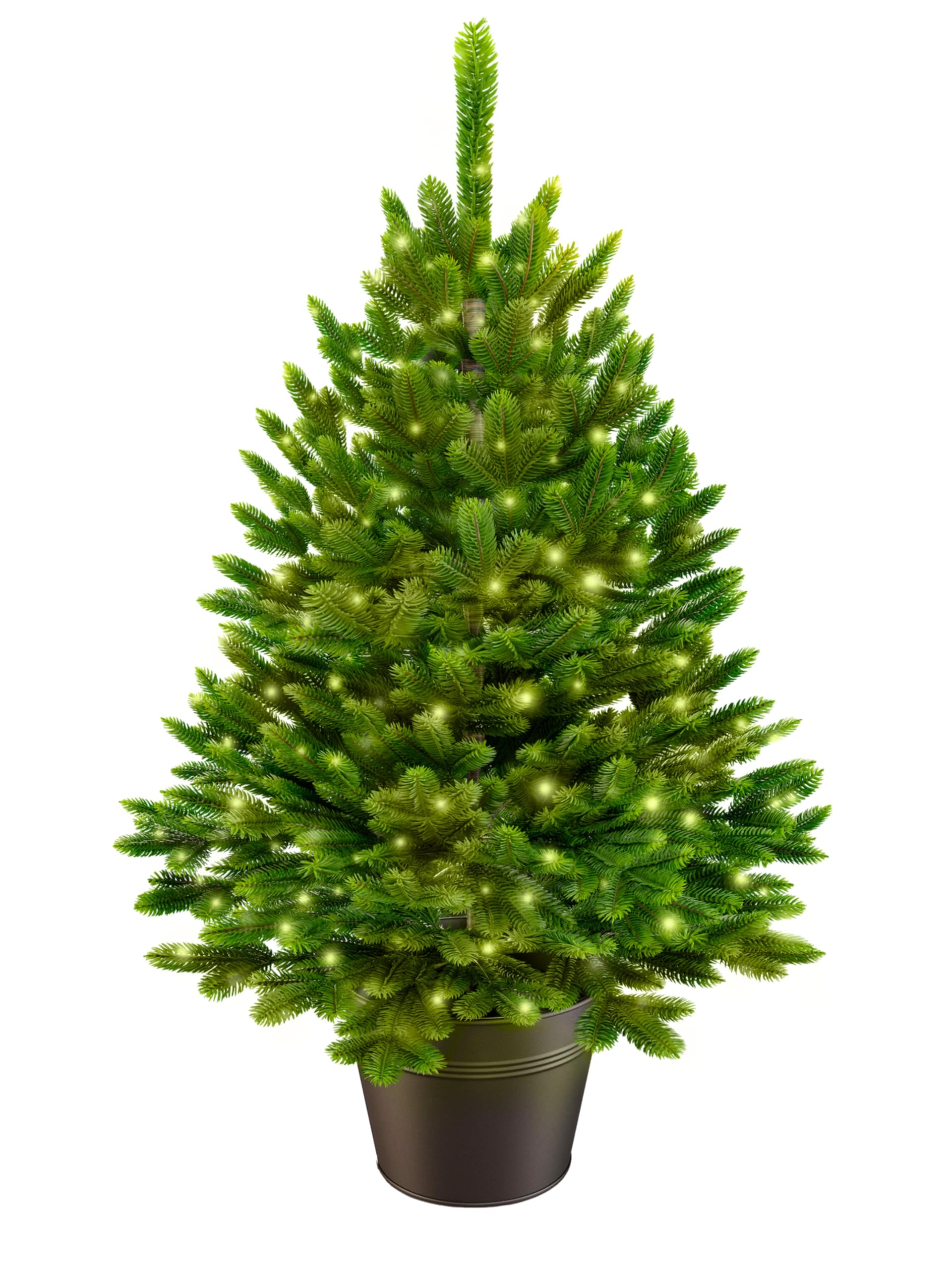 ArtiTree - Künstlicher Weihnachtsbaum 60cm im Topf mit LED - Christmas Tree für Innen und Außen, Kunstlich Baum für Weihnachtsdeko, Realistische Optik