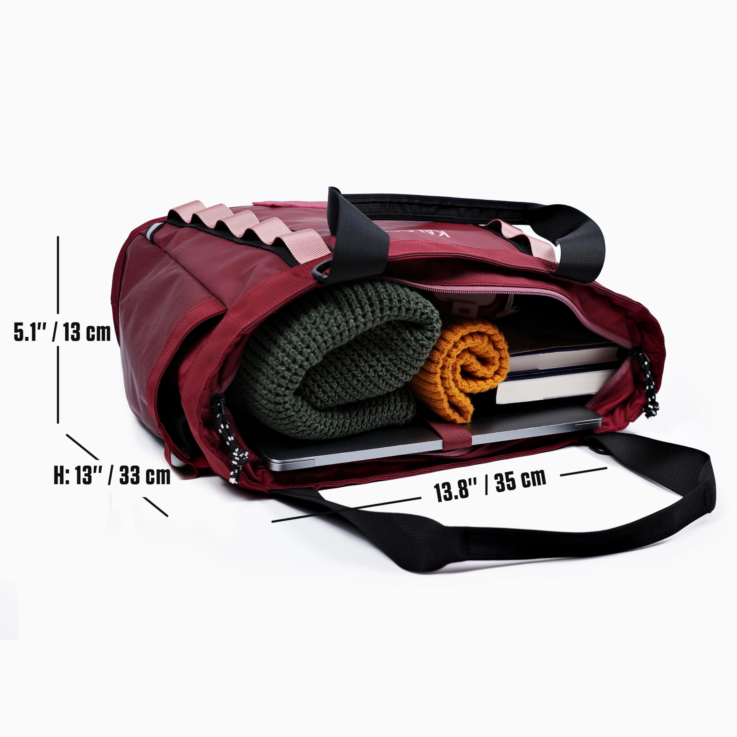 Tote Bag Multiusos 15L, de Hombro y Bandolera, Repelente Al Agua, Cremallera Completa, Bolsillo Para Portátil