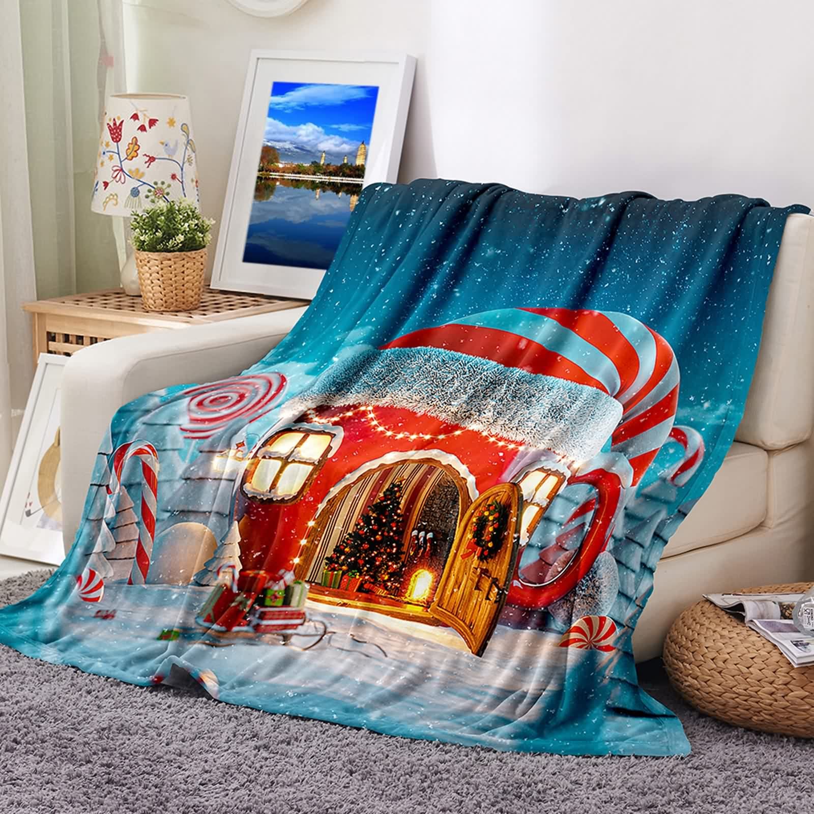 Couverture chaude hiver flannel 180x220cm KnSam pour maison et lit