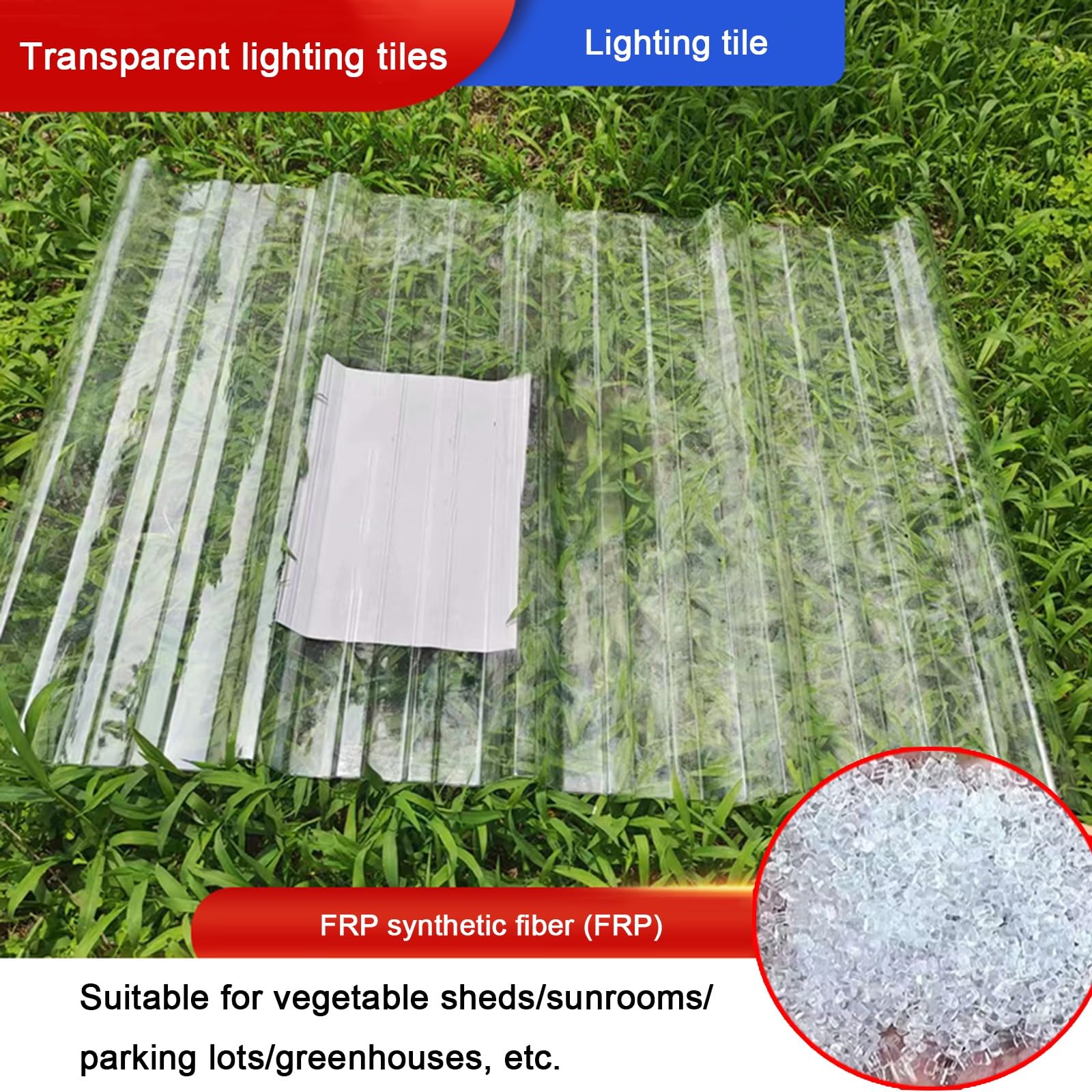 Pannelli da Tetto Isolanti Trasparenti,Pannelli da Tetto Resistente ai Raggi UV，Lamiera Ondulata Autopulizia，Lamiere Ondulate Antipioggia in FRP,per Esterni Tettoia(4pcs,0.9 * 1.7m/35 * 67in)