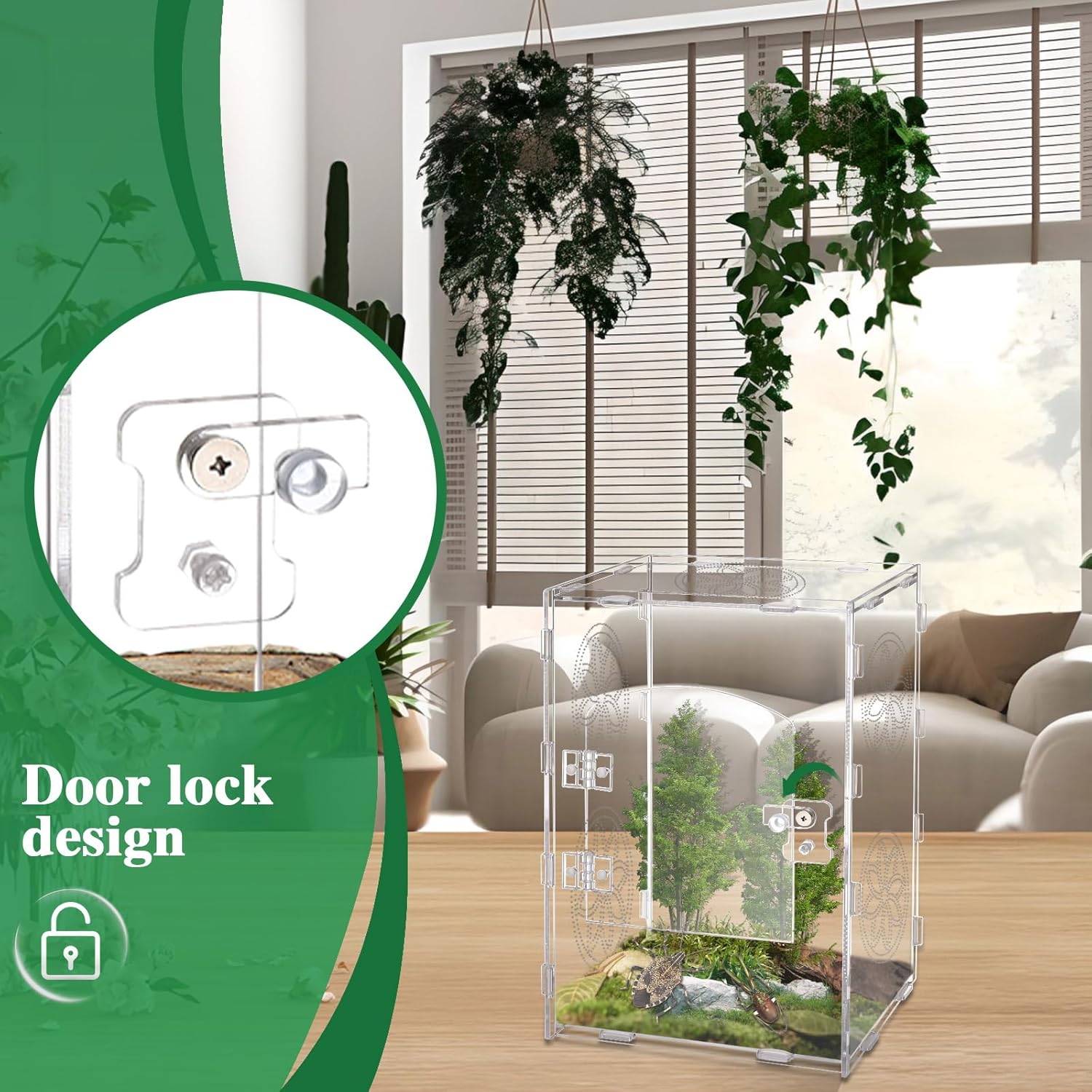 Jumping Spider Enclosure, 11.8x7.8x6 Inch Jumping Spider Enclosure Accessories, Tarantula Enclosure Accessories with Air Holes (11.8x7.8x6 inches)