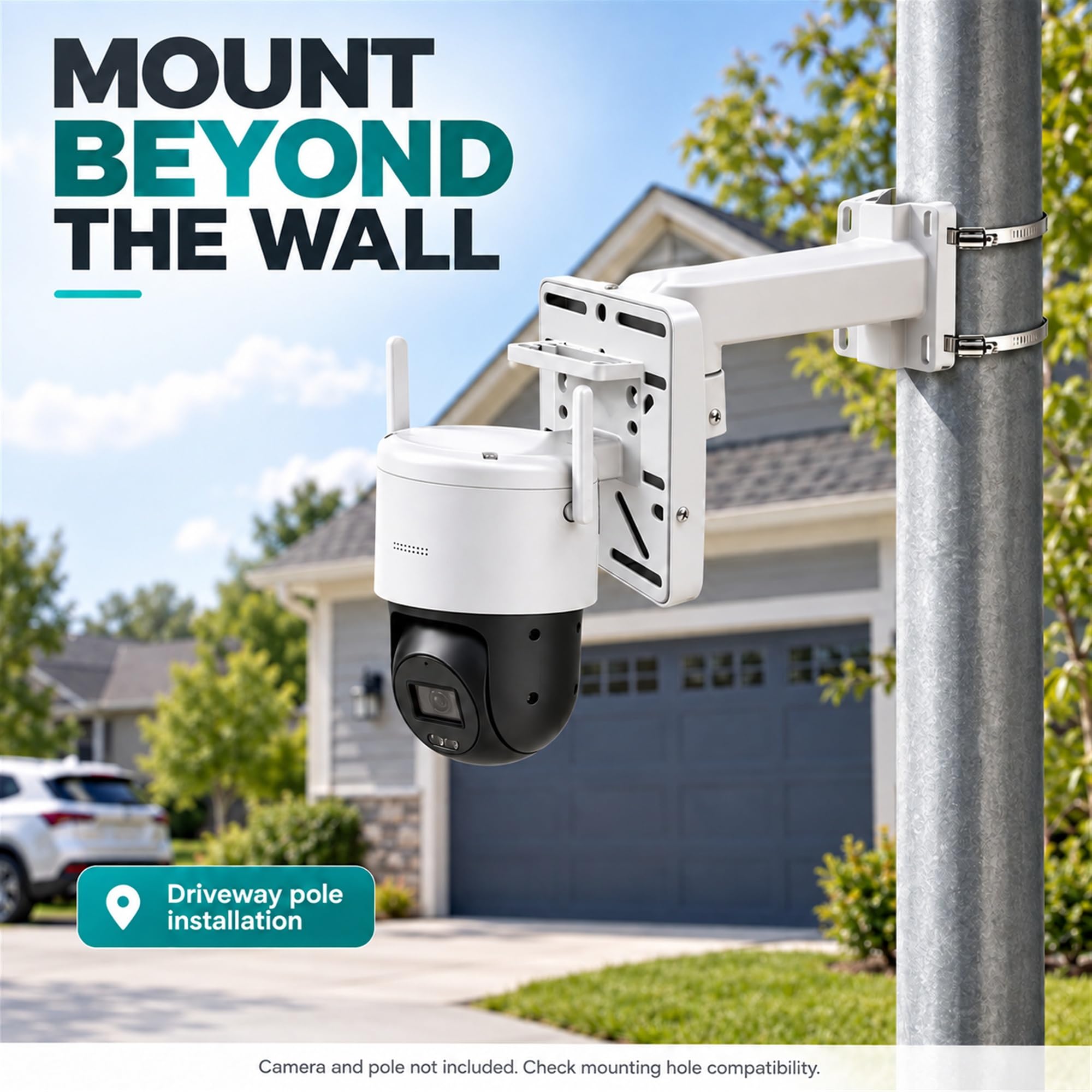 Support de montage mural en aluminium pour caméra de surveillance 19,6 cm, compatible avec les caméras de sécurité IP Hik Dahua PTZ, avec plaque de boîte de jonction