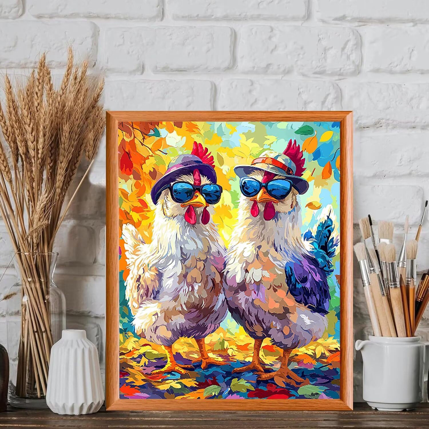 WEISHIWE Dipingere con i Numeri Adulti Gallina animale, 80x100cm s-183 | Paint by Numbers Kit con Pennelli e Acrilico Pigmento, Fai da te Olio La Pittura di Numeri Kit, Decora la Casa, senza Cornice