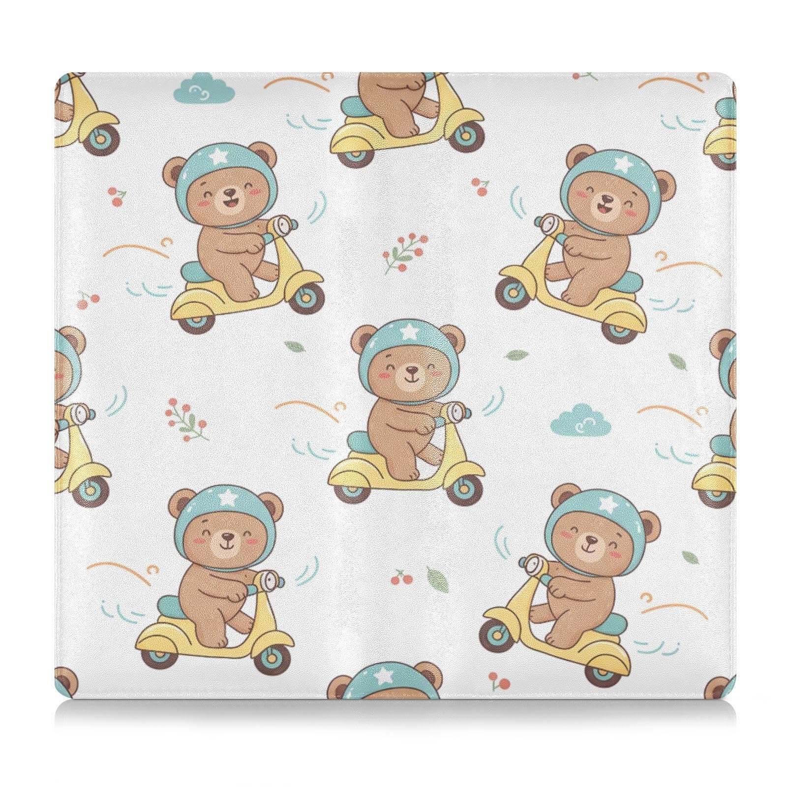 Kigai Car Registration and Insurance Holder Scooter Bear PU Leather Auto Glove Box Organizer with Driver License & ID Card Holder Vehicle Essential Document Wallet Accessories