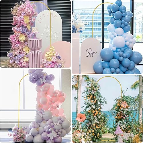 Miniatura 5 de Fomcet Marco de arco de metal dorado de 6 x 2.6 pies para boda, marco arqueado de globos para ceremonia, fiesta de cumpleaños, graduación, novia,