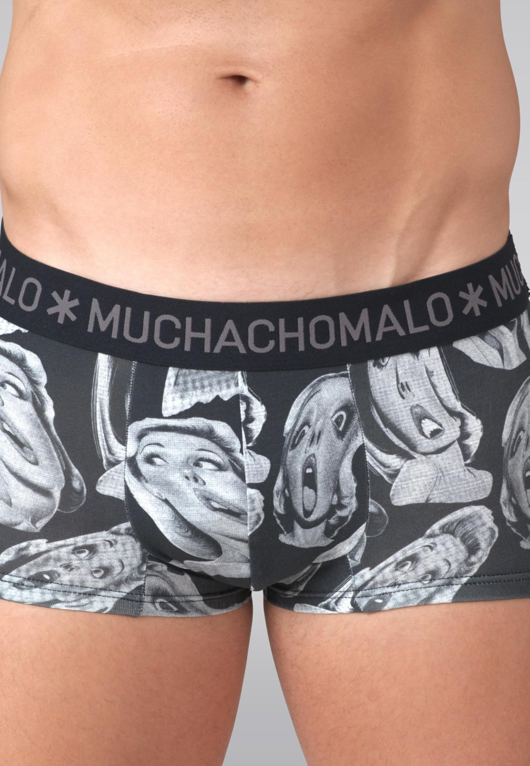 Muchachomalo Uomo Trunks 3-Pack, Fantasia, Cotone, Fascia Elastica