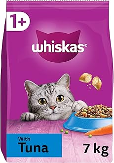 1+ Adult Dry Cat Food - 7kg - Biscuits Made with Tuna - Bulk Cat Food Bag