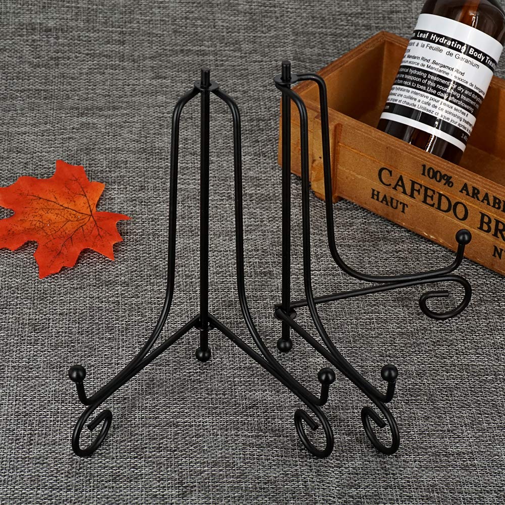 Cavalletto Espositore Porta Piatti In Ferro - Supporto Per Foto, Tablet, Arte (20 Cm Nero) - Foto 4