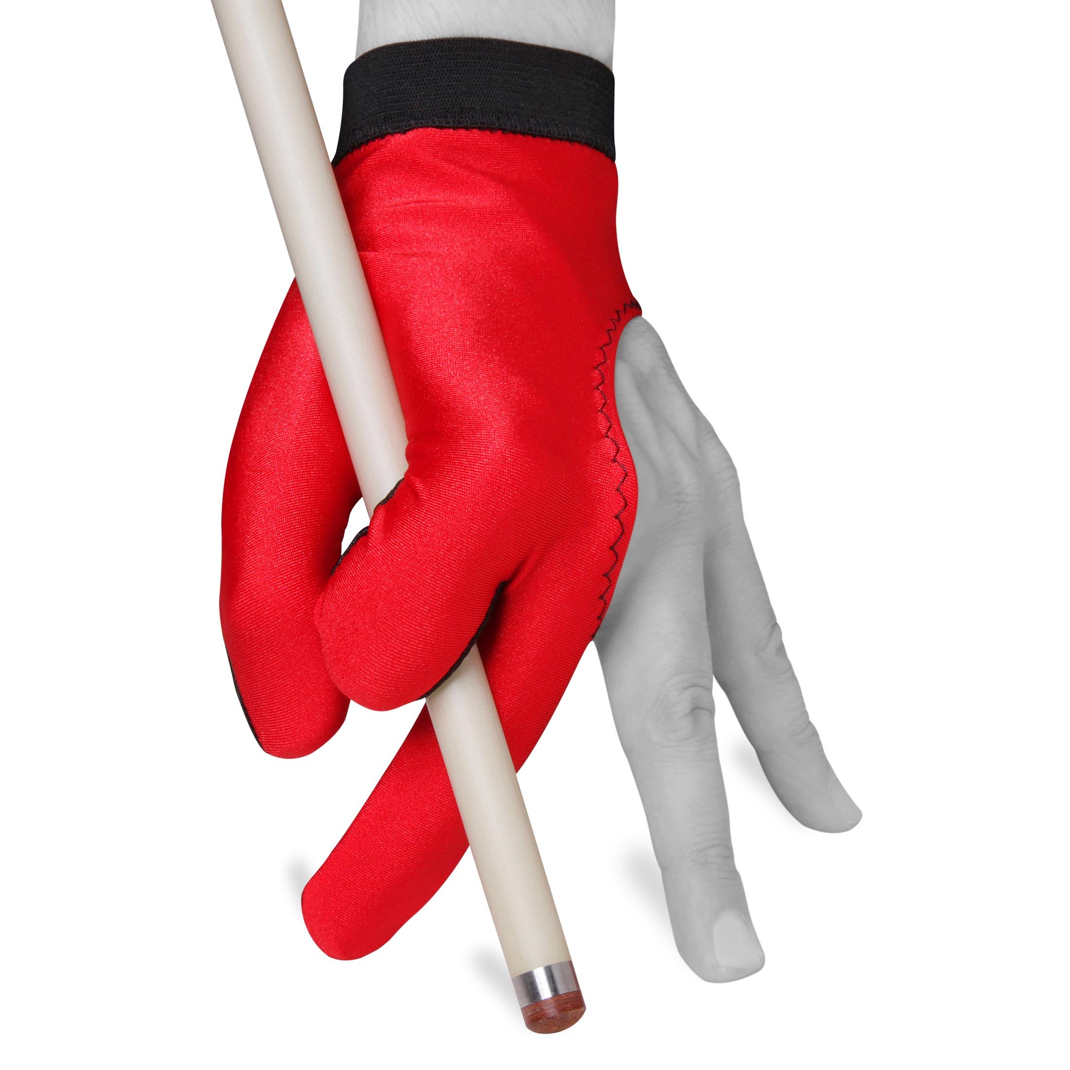 Billiard Pool Cue Glove by Fortuna - Classic Two-Colored - for Left Hand - Red/Black