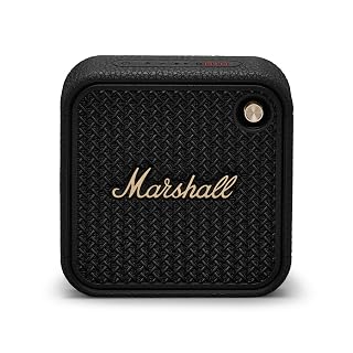 Marshall Willen II Haut-parleurs Bluetooth sans Fil 17 Heures de Lecture IP67 étanche Charge Rapide – Noir et Laiton - Les Beatles, Paul McCartney, John Lennon, RIngo Starr, George Harrison