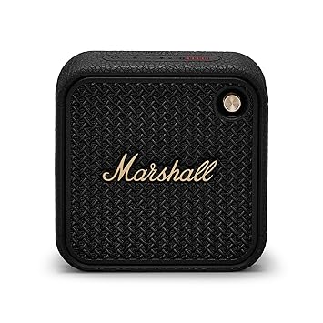 Marshall Willen II Portable Bluetooth Speaker with 17+ Hours of Portable Playtime, Dust & Waterproof (IP67) - Black & Brass.