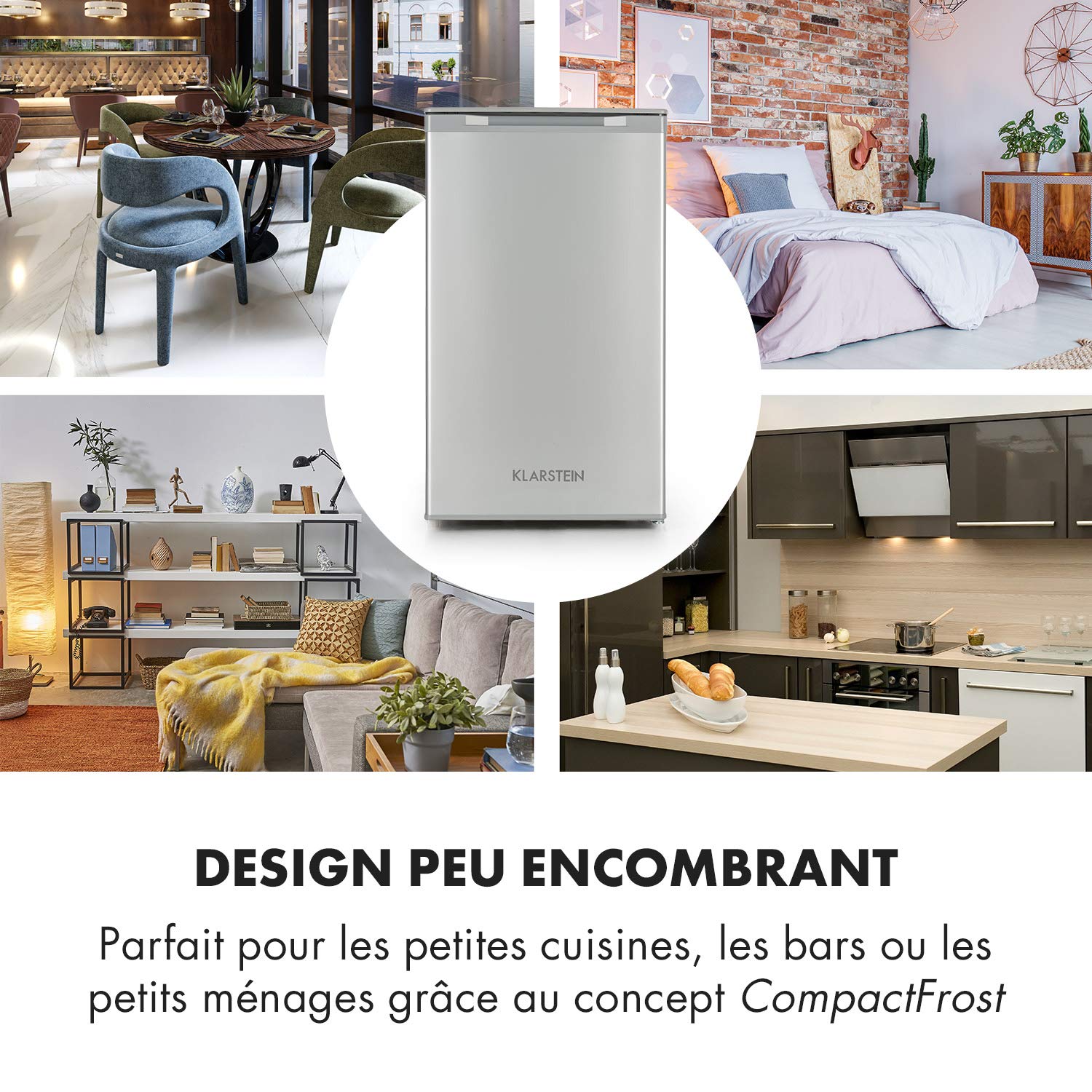 Klarstein Mini Congélateur Armoire 69L No Frost Froid Ventilé Étagère