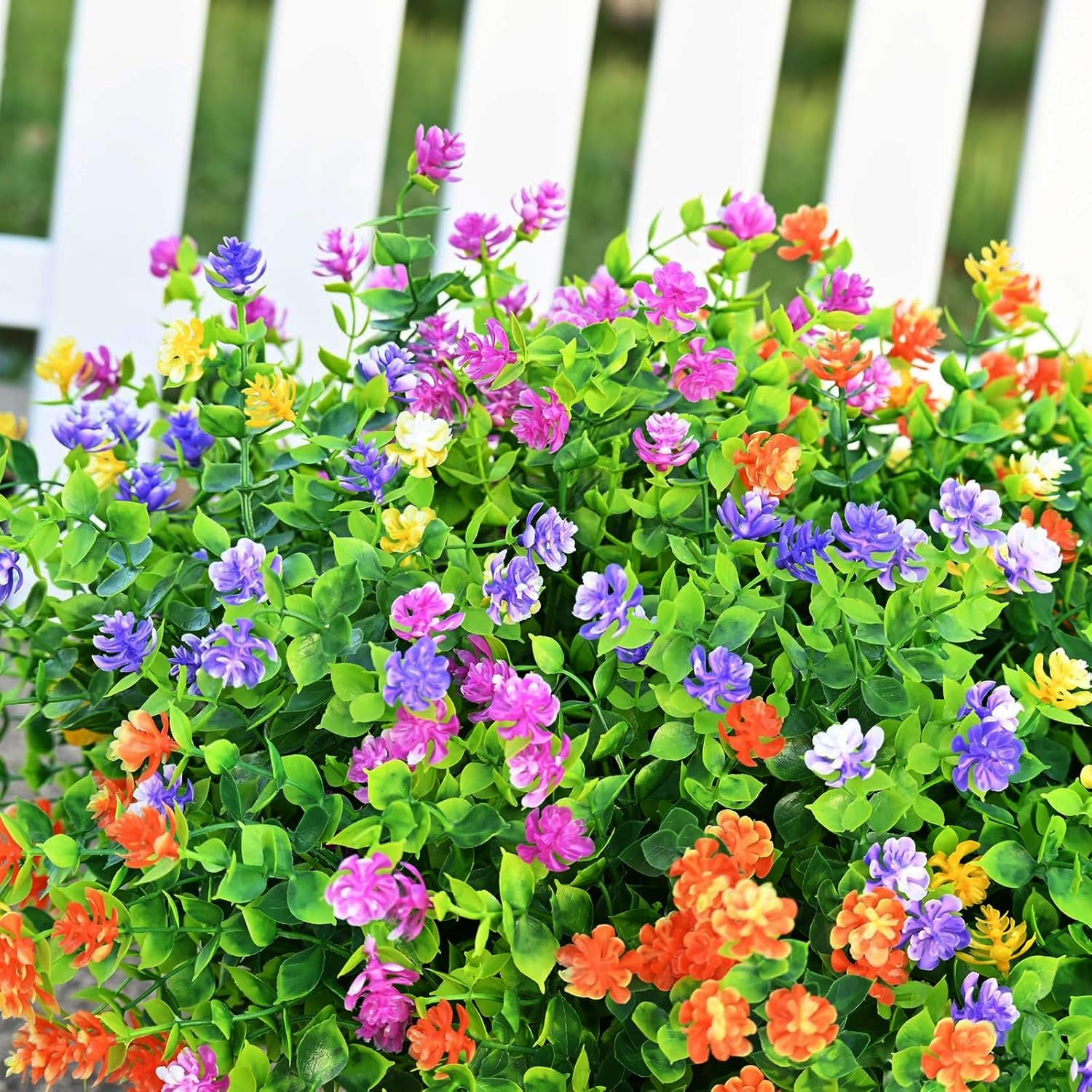 LADADA 12 Bundles Outdoor Plant Flowers, Multi Color UV Resistant, Outdoor Porch, Home Courtyard, Garden Decoration（Mix Color）