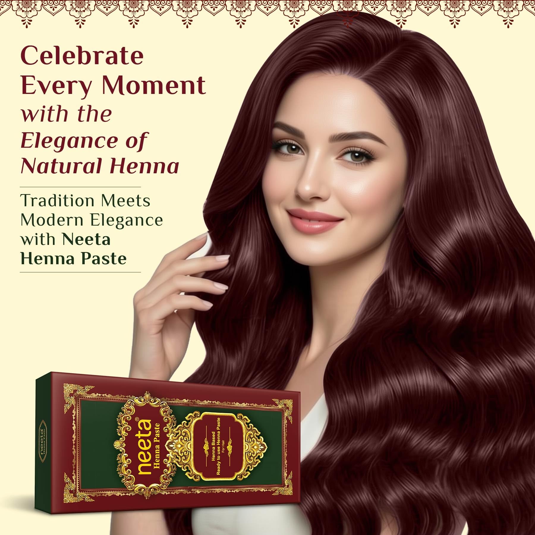 Buy Neeta Henna Cones 4 Pcs – 100% Natural Ready to Use Reddish