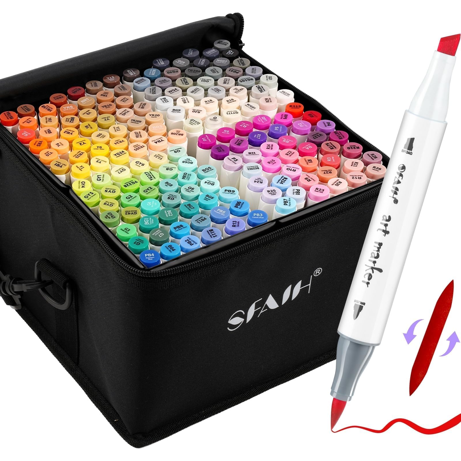 Amazon.com: SFAIH 168 Alcohol Markers Set with Leather Marker