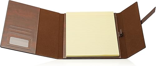 Miniatura 4 de GALLAWAY LEATHER Paquete de padfolio y organizador de escritorio, color marrón