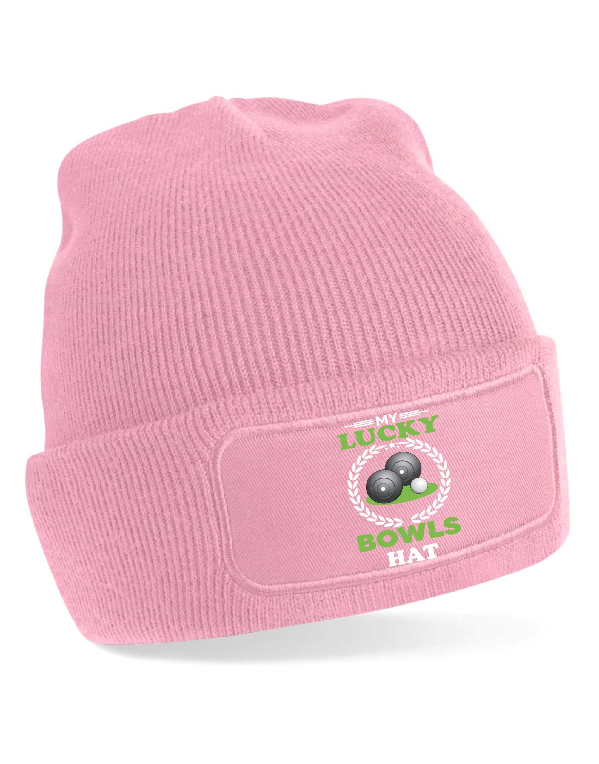 Print4u Women's Pink My Lucky Bowls Beanie Hat Gift Father's Day Crown Green Bowling Birthday
