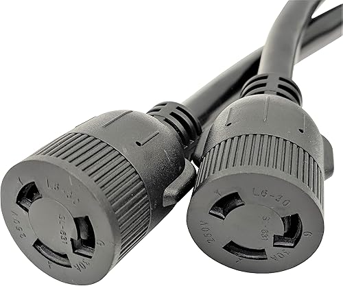 Miniatura 3 de Parkworld 60523 NEMA 14-50P a L6-30R Cable divisor de doble enchufe, RV 50 AMP 4 clavijas 14-50 macho a NEMA (2) receptáculo de bloqueo giratorio